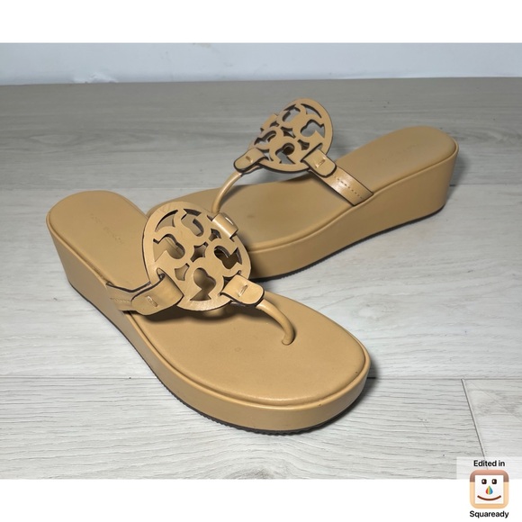 Tory Burch - Miller Platform Wedge Flip Flop Sz 8 - Picture 3 of 12